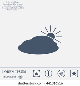 sun and cloud weather web icon