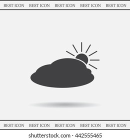sun and cloud weather web icon