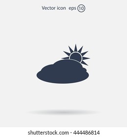 sun and cloud weather web icon
