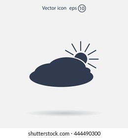 sun and cloud weather web icon
