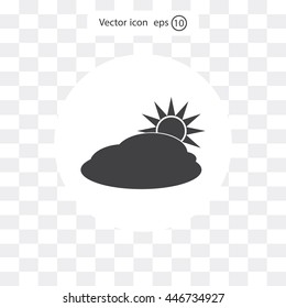 sun and cloud weather web icon