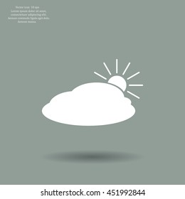 sun and cloud weather web icon