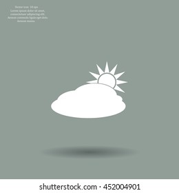 sun and cloud weather web icon