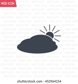 sun and cloud weather web icon