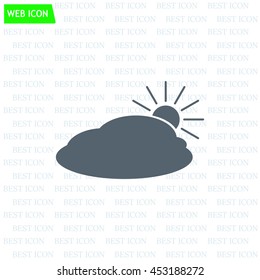 sun and cloud weather web icon