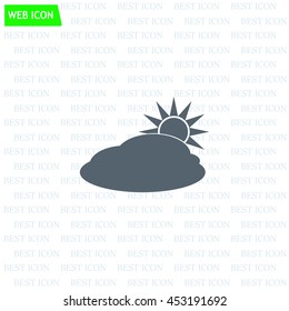 sun and cloud weather web icon