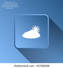 sun and cloud weather web icon