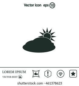 sun and cloud weather web icon