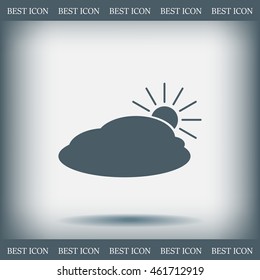 sun and cloud weather web icon