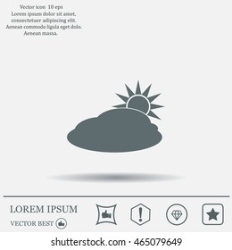 sun and cloud weather web icon