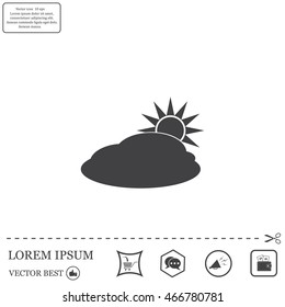 sun and cloud weather web icon