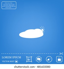 sun and cloud weather web icon