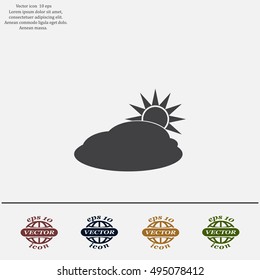 sun and cloud weather web icon