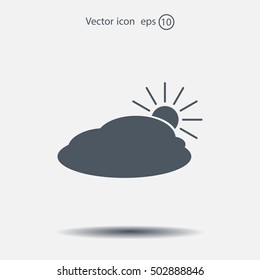 sun and cloud weather web icon