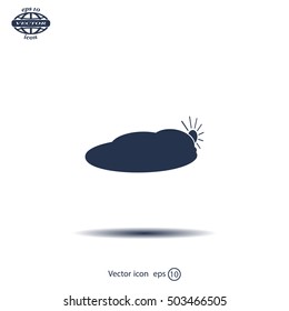 sun and cloud weather web icon
