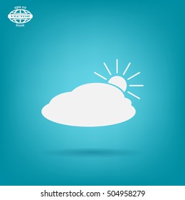 sun and cloud weather web icon