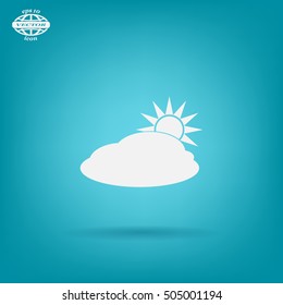 sun and cloud weather web icon