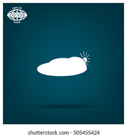 sun and cloud weather web icon