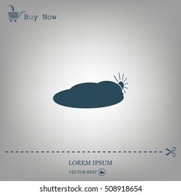 sun and cloud weather web icon