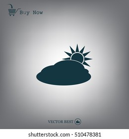 sun and cloud weather web icon