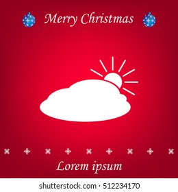 sun and cloud weather web icon