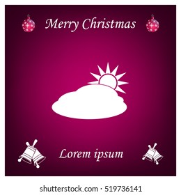 sun and cloud weather web icon