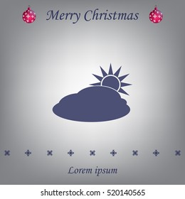 sun and cloud weather web icon