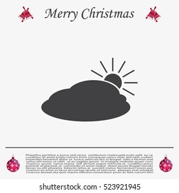 sun and cloud weather web icon