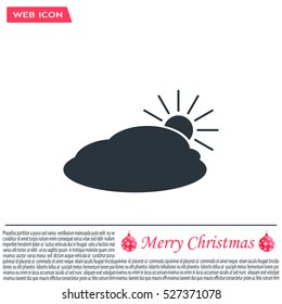 sun and cloud weather web icon