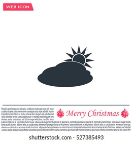 sun and cloud weather web icon