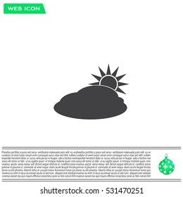 sun and cloud weather web icon