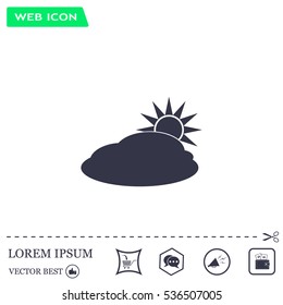 sun and cloud weather web icon