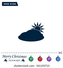 sun and cloud weather web icon