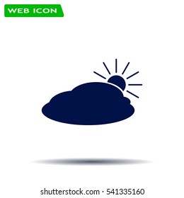 sun and cloud weather web icon