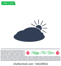 sun and cloud weather web icon