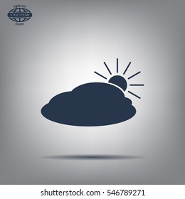 sun and cloud weather web icon