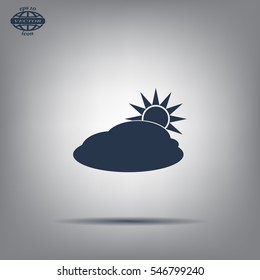 sun and cloud weather web icon