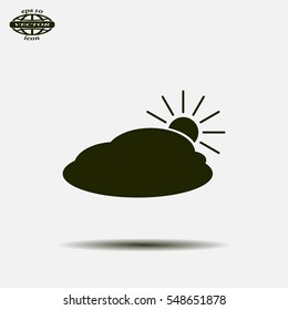 sun and cloud weather web icon