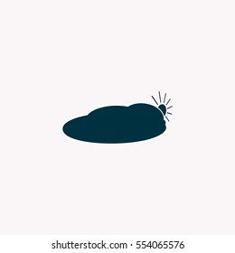 sun and cloud weather web icon