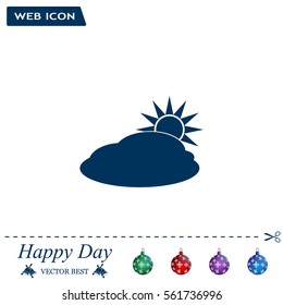 sun and cloud weather web icon