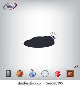 sun and cloud weather web icon