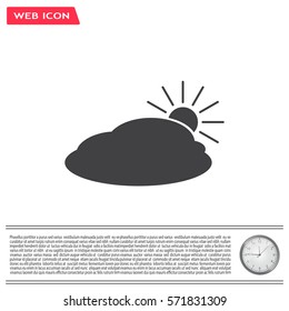sun and cloud weather web icon
