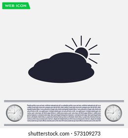 sun and cloud weather web icon
