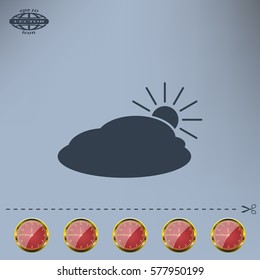 sun and cloud weather web icon