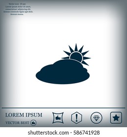 sun and cloud weather web icon