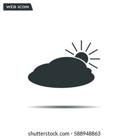 sun and cloud weather web icon
