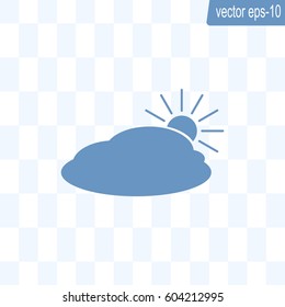 sun and cloud weather web icon