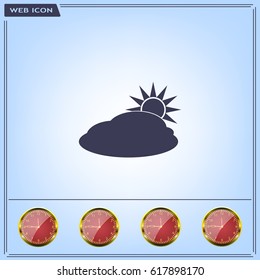 sun and cloud weather web icon
