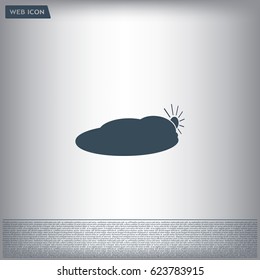 sun and cloud weather web icon