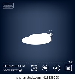 sun and cloud weather web icon